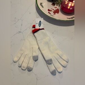 NWT Cozy Old Navy White and Gray Gloves 🤍